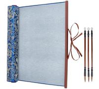 PH PandaHall 4pcs Calligraphy Cloth Kit Reusable Chinese Calligraphy Paper Magic Water Writing Cloth Scrolls with Brushes Pens for Beginner Drawing Practice Painting Teaching New Year, 1.4mx23cm