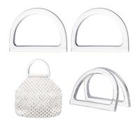 PH PandaHall 4pcs D Shape Purse Handle, Clear Resin Bag Handles Decorative Handbag Handle Replacement for Macrame Crochet Bags Handbags Straws Beach Canvas Wallet Purse Making 12x8.5cm