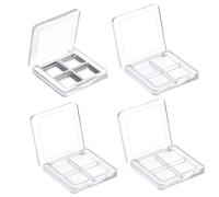 PH PandaHall 4pcs Empty Eyeshadow Palette, Clear Eyeshadow Pigment Tray with Metal Pans Pallet Eye Shadow Lipstick Storage Case Box Makeup Container for Lip Paints Cosmetic