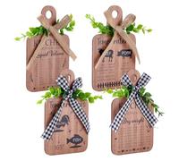 PH PandaHall 4pcs Farmhouse Kitchen Signs, Rustic Conversions Wood Sign Kitchen Conversion Chart Wall Decor Hanging Plaques Rustic Wooden Signs Eat Sign Board Sign for Home Kitchen Wall Table Decor