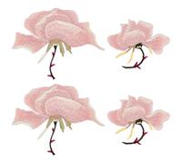 PH PandaHall 4pcs Flower Iron on Clothes Patches 2 Styles Pink Floral Applique Patch Embroidered Sew on Patches Vintage Fabric Repair Patch for Sewing Clothing Backpacks Shirts Hats Jeans DIY Craft