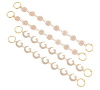PH PandaHall 4pcs Golden Decorative Chains, 4.4~4.9 Inch Punk Shoe Chains with Sun & Moon Pendent Charms Jewellery Chain Alloy Pant Chain Jeans Chains for DIY Shoe Sandals Casual Shoes Bag Decor