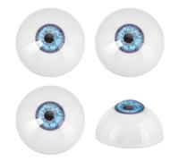 PH PandaHall 4pcs Halloween Eyeballs 32mm Blue Scary Eyeball Realistic Craft Eyes Half Round Human Eyes Large Eyeballs for Party Decoration Art Sculptures Props Puppets Jewellery Making