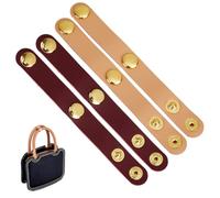 PH PandaHall 4Pcs Leather Purse Shortener Adjustable Buckles 4.5 inch Leather Snap Buckles Closures Bag Handle Keeper Non Slip Lock for Shoulder Strap Handbag Tote Bags(Beige/Red Brown)
