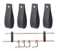 PH PandaHall 4pcs Leather Sign Straps for Hanging Signs Black Hanging Straps Welcome Sign Holder Event Display Signs Strap Seating Chart Hangers for Home Wall Wedding Display Ceremony Decor, 30x3cm