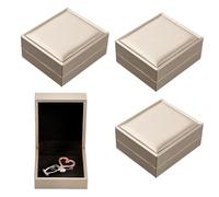 PH PandaHall 4pcs PU Leather Brooches Display Box, Single Pin Display Case 8.5x7.3cm Rectangle Badges Presentation Storage Box for Valentine's Day Collectible Brooches Pins Lapel Badges