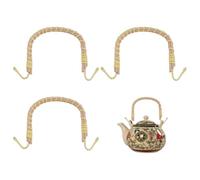 PH PandaHall 4pcs Rattan Metal Teapot Handle Replacement, Bendable Handle Adjustable Teapot Handle Tea Accessories Supplies for Ceramic Pot Pottery Tea Pots Japanese Wired Teapot, Burlywood, 13cm