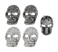 PH PandaHall 4pcs Skull Pin Brooch, Skeleton Head Breast Pin Skulls Pins Skull Rhinestone Brooch Black Platinum Skulls Badge Pins for Men Women Jewellery Bags Hats Costume Accessories