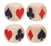 PH PandaHall 4pcs Wooden Euchre Marker Dice Kit 30mm Large Wood Euchre Cube Red Black Heart Valentine's Day Dice, Indicator Gift Dice for Euchre, Pinochle, Bridge, Poker, Playing Cards