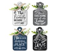 PH PandaHall 4pcs Wooden Hanging Signs Cutting Board Flourished Script Wooden Signs for Wall Art Dining Room Signs Table Decor for Home Kitchen Dining Living Room Bar Cafe, 15x9cm/5.9x3.5inches