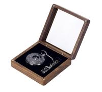 PH PandaHall 4x4 inch Walut Wood Watch Box with Clear Lid Pocket Watch Display Box Organizer Case Gift Cases for Men Father's Day Birthday Travel Home Store Display Inner Diameter: 66x48mm