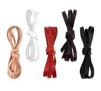 PH PandaHall 5 Colors 8mm Leather Cord, 5m Natural Leather Lacing Strip Cord Braiding String for Jewellery Making DIY Crafts