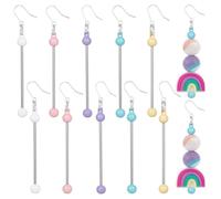 PH PandaHall 5 Colors Beadable Earring Bars 10pcs Blank Beadable Bars Links Beaded Dangle Earrings for Women Metal Earring Connectors for Earrings Charms Jewellery Making DIY Crafts,7.6cm Long