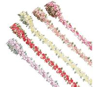 PH PandaHall 5 Colors Floral Lace Trim Rose Flower Ribbon Decorating Embroidered Polyester for Christmas Wedding Appliques Sewing Craft Upholstery Curtain Dolls, 20mm/0.78'' Wide, 5Yards