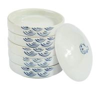 PH PandaHall 5 Layers Ceramic Paint Palette Stackable Mixing Tray Set Porcelain Watercolor Palette Artist Painting Tray Round Sauce Dishes with Lid for Pigment Gouache Chinese Calligraphy Ink Mixing