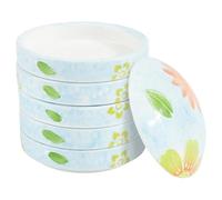 PH PandaHall 5 Layers Ceramic Paint Palette Watercolor Mixing Tray Stackable Painting Palette Porcelain Pigment Tray Round Watercolor Dish with Lid for Artist Gouache Chinese Calligraphy Ink Mixing