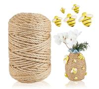 PH PandaHall 5 Sizes Bee Hive Decor 100pcs Tiny Craft Bee Bumble Bee Decor Cute Honeybee Cabochons with 100m Jute Cord Honey Pot Decorations for Embellishments Birthday Party Table Centerpieces