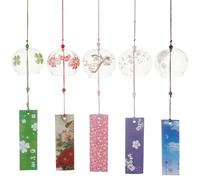 PH PandaHall 5 Styles Japanese Wind Chimes, Glass Wind Chimes