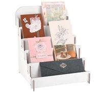 PH PandaHall 5 Tier Card Display Stand Index Card Holder Greeting Card Organizer Sticker Display Stand for Home Office Retail Counter Desk Photo Mail Stamp Photos Vendor Trade Show 11.8x11.8x14 Inch