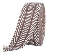 PH PandaHall 5 Yards 1-1/2 inch Wide Polyester Cotton Striped Ribbon - Camel White - Retro Striped - Casual, Creative, Personal Expression