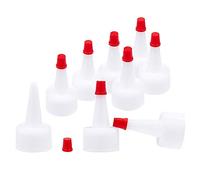 PH PandaHall 50 Pack 24/410 Squeeze Bottle Caps Red-Tip Caps Yorker Dispensing Cap with Red Seal Replacement Caps Twist Top Caps for Fragrance Oil Bottles Glue Bottles, Neck Diameter: 26mm