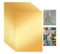 PH PandaHall 50 Sheets Aluminum Foil Sheets 7.8x11.8 Inch Deco Foil Metal Sheet for Embossing Painting Metal Tooling Classroom Embossed Art Project Home Ornamnet DIY Crafts, 70um Thick, Golden