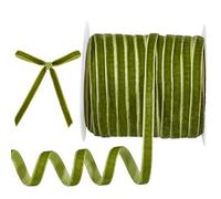 PH PandaHall 50 Yards Olive Green Velvet Ribbon, 1/4" Single Face Ribbon Velvet Satin Ribbon Craft Ribbon Trimming Ribbon for St Patrick's Day Gift Wrapping Bow Making Bouquet Wreath Wedding Party