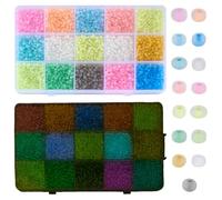 PH PandaHall 5000pcs Glow in The Dark Beads 15 Colors 3mm Luminous Glass Seed Beads UV Bead Round Frosted Spacers for Friendship Bracelet Necklace Earring Crafts Jewelry Making Party Decoration