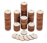 PH PandaHall 500pcs 1 inch Unfinished Blank Wood Circle Pendants Flat Round Wood Pendants Round Disc Wooden Pieces for Earring Necklace Jewelry DIY Craft Making Tree Ornaments Hanging Decorations