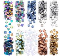 PH PandaHall 500pcs Tila Beads 10 Colors Half Tila Glass Seed Beads, 5mm Double Hole Square Spacer Loose Bead for Bracelets Necklaces Earrings Jewelry Making Crafts