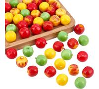 PH PandaHall 50pcs 5 Colours Artificial Mini Apples Cute Tiny Apple Red Green Yellow Fake Fruit Faux Apples Decorative Fruit for Kitchen Xmas Supermarket Photography Props Model Party Decor 0.78 Inch