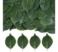 PH PandaHall 50pcs Artificial Green Leaves, 14.5x8.4cm Greenery Artificial Leaves for Crafts Plastic Leaf Bulk for Wedding Party Home Decor Wreath Table Centerpiece Floral Arrangements