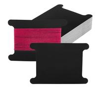 PH PandaHall 50pcs Black Paper Bobbins Flat Spool Bobbin Floss Bobbins Paper Thread Spools String Bobbin Ribbon Storage Organizer Card Thread Holder for Embroidery Cross Stitch Craft DIY Sewing