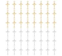 PH PandaHall 50pcs Brass Star Charms, 1/2 inch North Star Link Metal Pendants with Double Holes Jewellery Links Spacer Charms for Earrings Bracelets Necklaces Jewellery Crafts Making, Golden/Platinum
