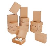 PH PandaHall 50pcs Brown Gift Boxes Small Cardboard Paper Box Gift Packaging Box Party Favor Boxes for Candy Treat Wedding Bridal Proposal Festivals Birthday Party Present, 8.5x6x3cm/3.3x2.3x1.1 Inch
