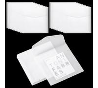 PH PandaHall 50pcs Glassine Paper Envelopes, 3.9 x 3.9 inch Translucent Paper Envelope Bag Square Invitation Envelopes Greeting Card Envelopes for Weddings Craft Photos Graduation Lottery Tickets