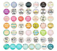 PH PandaHall 50pcs Inspirational Word Glass Cabochons, 25mm/1 inch Flatback Dome Cabochons Round Printed Cabochon Tiles for Photo Pendants Craft Jewellery Making Graduation Gift