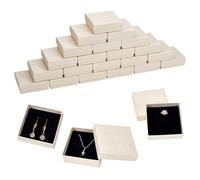 PH PandaHall 50pcs Jewelry Gift Boxes Cardboard Small Jewelry Boxes Bracelet Storage Box Necklace Display Box with Sponge for Ring Earring Bangles Package Christmas Birthday Gift, 3.6x3.6x1.2 Inch