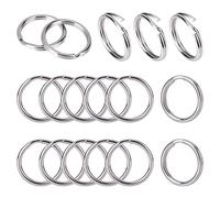 PH PandaHall 50pcs Keyring Rings, 2cm Split Rings 304 Stainless Steel Double Loop Jump Rings Double Loop Key Ring for Keychains Car Home Keys Pet ID Rings Pendants Jewellery Making DIY Crafts Lanyards