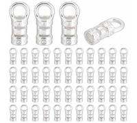 PH PandaHall 50pcs Silver Cord Ends Caps Brass Crimp Beads Cord Thread Ends Jewellery Connectors Mini Crimp End Tips with Loop for DIY Jewellery Making, Bracelet Necklace Earring Anklet, 7.2x2.5mm