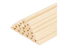 PH PandaHall 50pcs Split Wood Dowel Rods, 31x1.3cm Half Wooden Dowels Unfinished Fluted Molding Wood Crafts Sticks Doweling Rods for Crafts DIY Mini Dollhouse Projects Making
