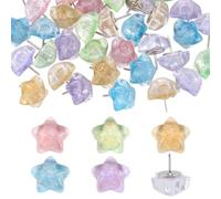 PH PandaHall 50pcs Star Push Pins 5 Colors Star Thumb Tacks Stars Decorative Push Pins Cute Thumbtacks for Corkboard Photo Wall Feature Wall Map Bulletin Board Calendar Decoration Office Home