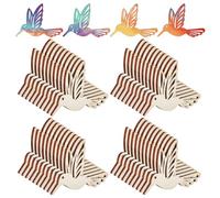 PH PandaHall 50pcs Wooden Bird Charms Unfinished Wood Bird Craft Natural Blank Animal Charms, 5.4x4.3cm/ 2.1x1.7inch Cutting Slices Hanging Bird Ornaments for DIY Crafts Earring Bracelets Necklace