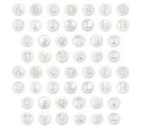 PH PandaHall 52pcs A-Z Alphabet Beads 8mm Natural Freshwater Shell Beads Seashell Letters Bead Flat Round Ocean Bead with Letter Initial for Jewellery Making Summer Bracelets Necklaces Earring