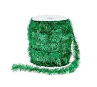 PH Pandahall 54.7 Yards Tinsel Garland 2cm Thin Glitter Metallic Holiday Twist Tinsel Garland Decoration for Gift Wrapping Tree Saint Patrick's Day Valentine's Day Party Decorations, Green