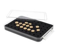 PH PandaHall 54 Slot Wax Seal Stamp Head Storage Box, Rectangular Stamp Storage Case Clear Organizer with Double-Latch Lid, Stackable Design, Eva Foam Pad for Wax Sealing 13.4x9.3x1.6 Inch
