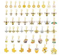 PH PandaHall 55pcs Clip on Charm Pendants, Bee Theme Shoes Decoration Charms with Lobster Clasp Flower Shoe Lace Charms for DIY Crafts Knit Shoes Sneakers Canvas Boots Bag Keychains Jewellery Making