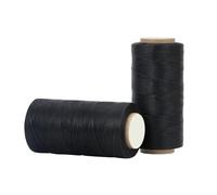 PH PandaHall 568 Yards Flat Waxed Thread for Sewing, 0.8mm Waxed String Cord 150D Black Polyester Wax Cord Sewing String Twine for Leather Stitching Crafting Macrame Project Beading Jewellery Making