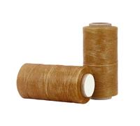 PH PandaHall 568 Yards Flat Waxed Thread for Sewing, 0.8mm Waxed String Cord 150D Polyester Wax Cord Sewing String Twine for Leather Stitching Crafting Macrame Project Beading Jewellery Making (Brown)