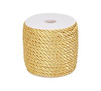 PH PandaHall 59 Feet 5mm Yellow Twine Cord Rope 3 Braided Cord Thread Decorative Twisted Satin Polyester String Thread for Curtain Tieback Gift Bags Rope Handles Handbags Handles and DIY Craft Making